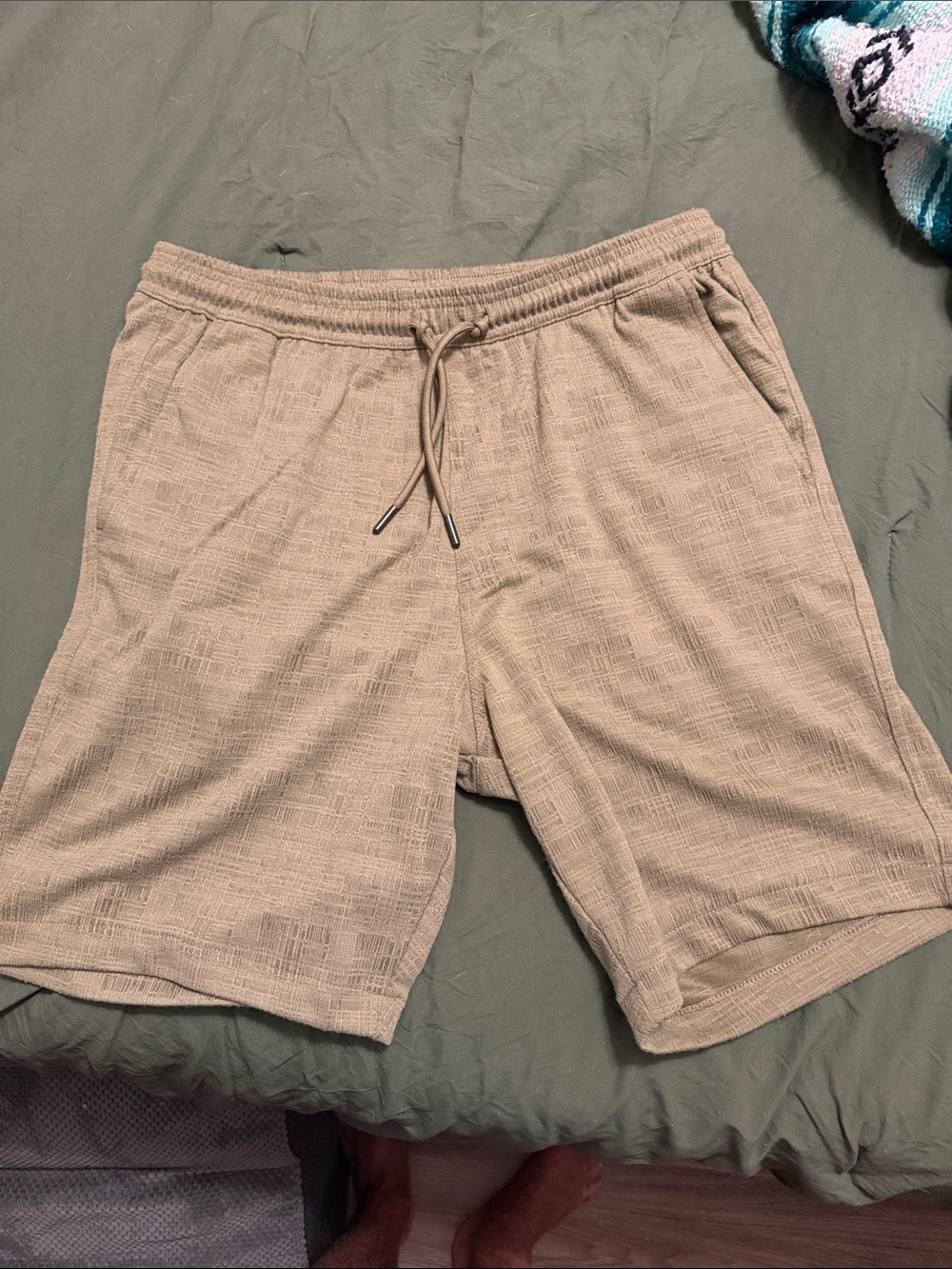 Element Men's Textured Drawstring Shorts in Tan